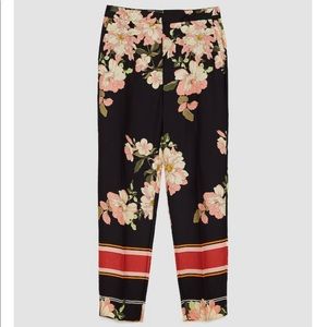 Zara floral print trousers